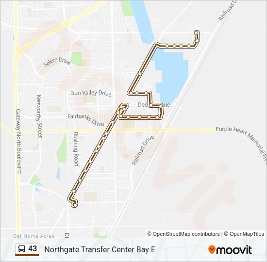 43 Bus Line Map
