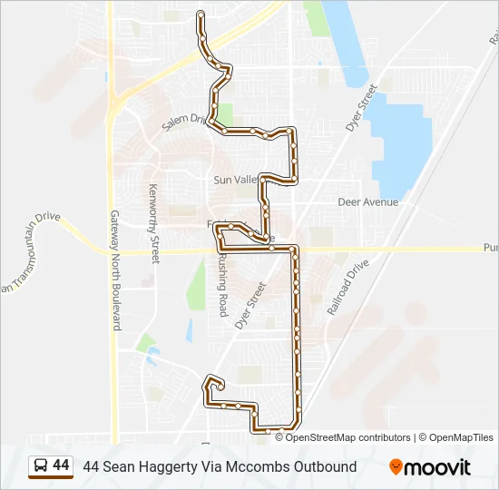 44 Bus Line Map