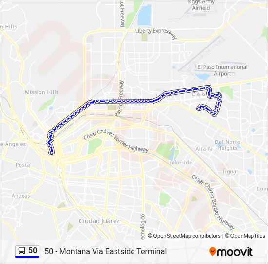 50 Bus Line Map