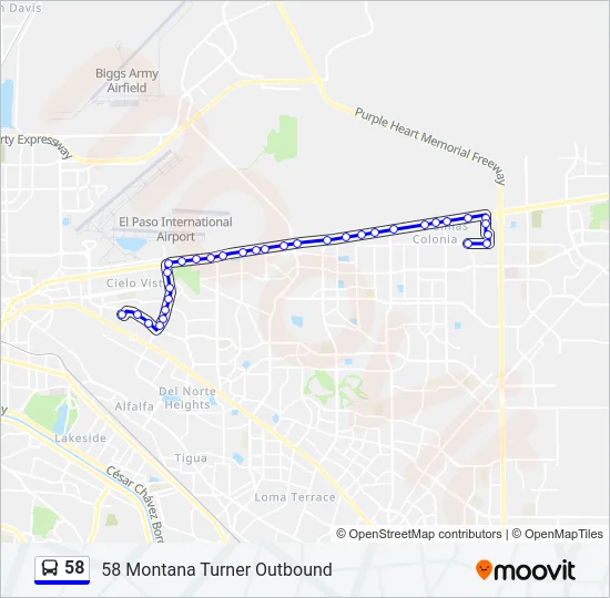 58 Bus Line Map