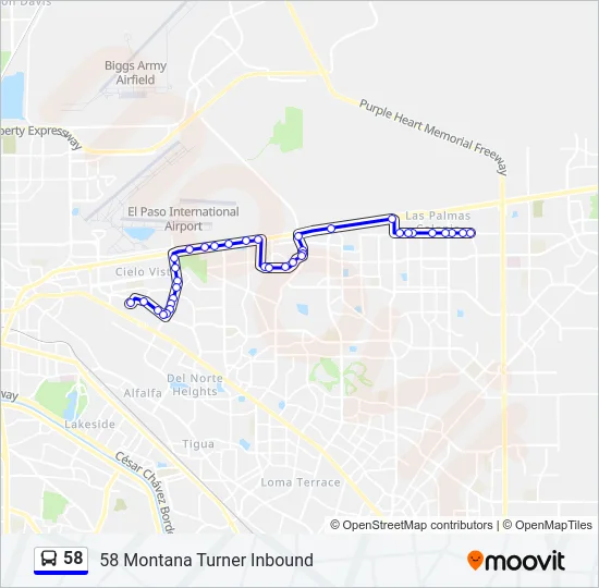 58 Bus Line Map