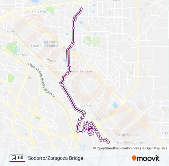 60 Bus Line Map