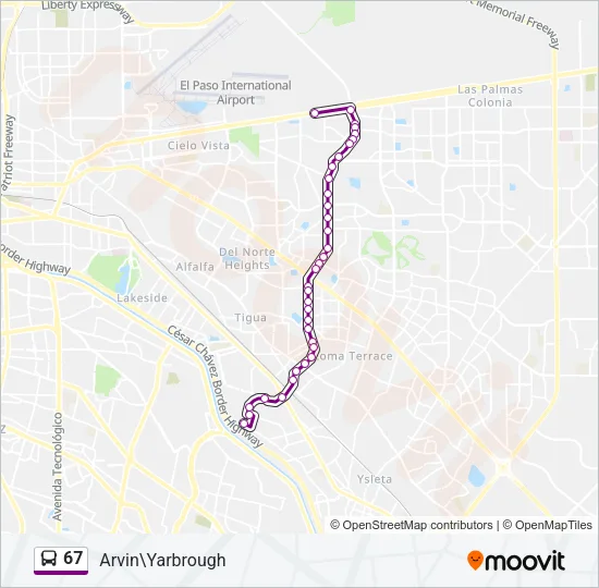 67 Bus Line Map