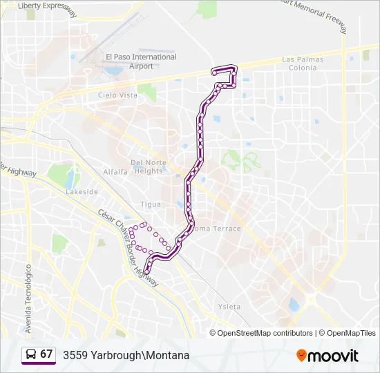 67 Bus Line Map