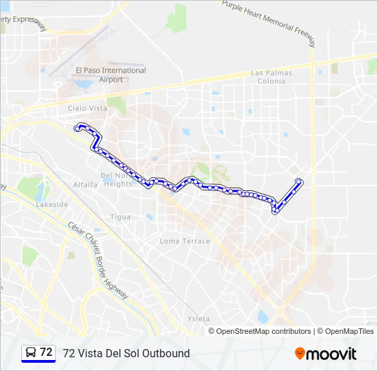 72 Bus Line Map