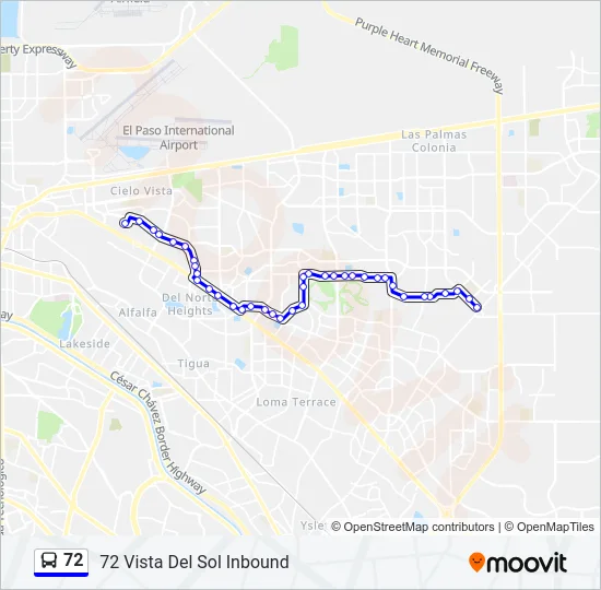 72 Bus Line Map