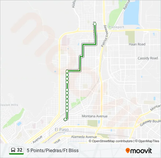 32 Bus Line Map