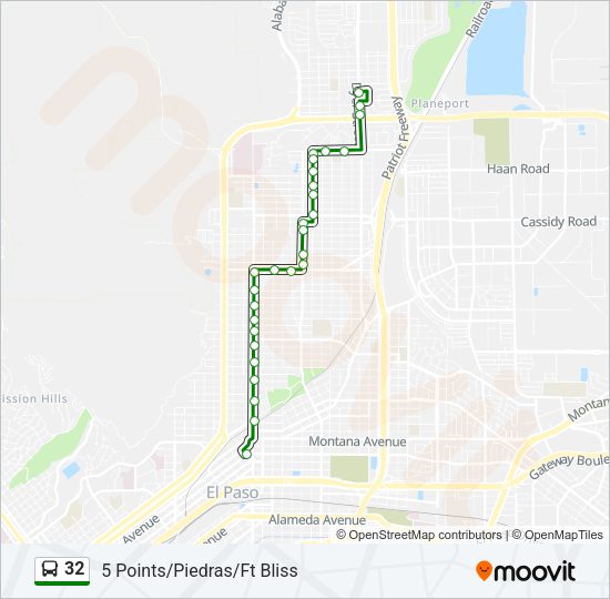 32 Bus Line Map