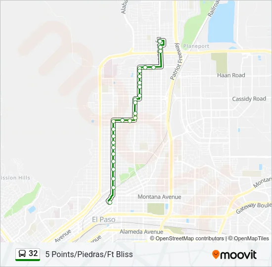 32 Bus Line Map