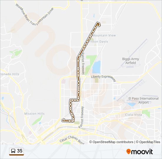 35 bus Line Map