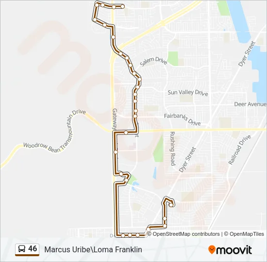 46 Bus Line Map