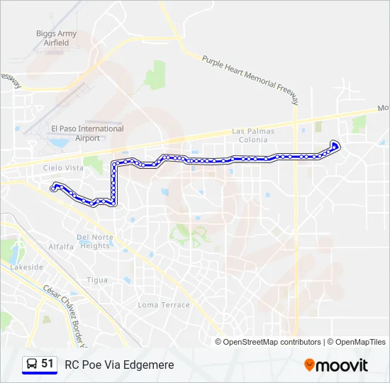 51 Bus Line Map