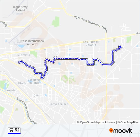 52 Bus Line Map