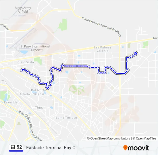 52 Bus Line Map