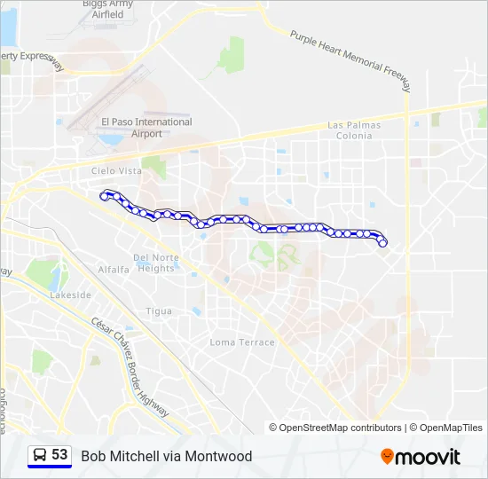 53 Bus Line Map