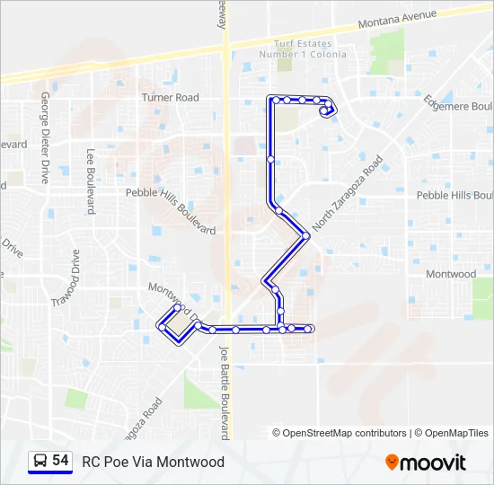 54 Bus Line Map