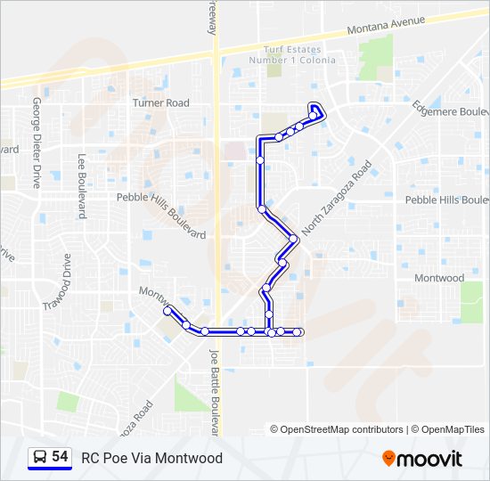 54 Bus Line Map