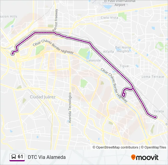 61 Bus Line Map