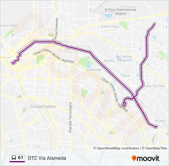 61 Bus Line Map