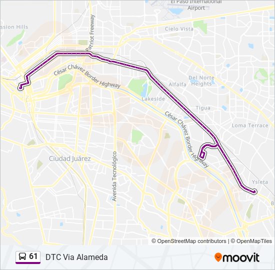 61 bus Line Map