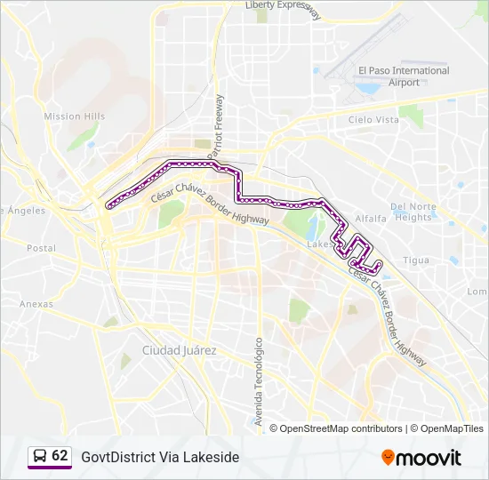 62 Bus Line Map
