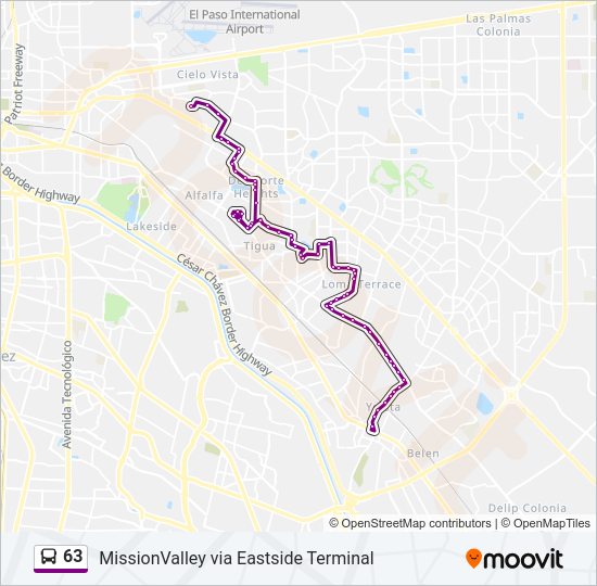 63 bus Line Map