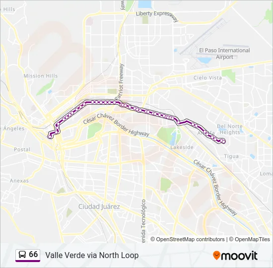 66 Bus Line Map