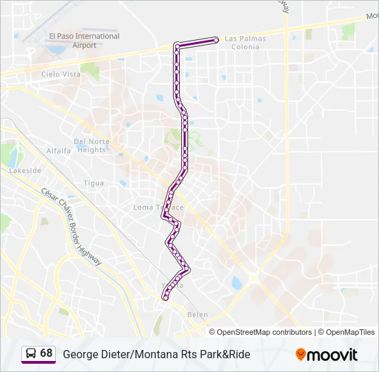 68 Bus Line Map