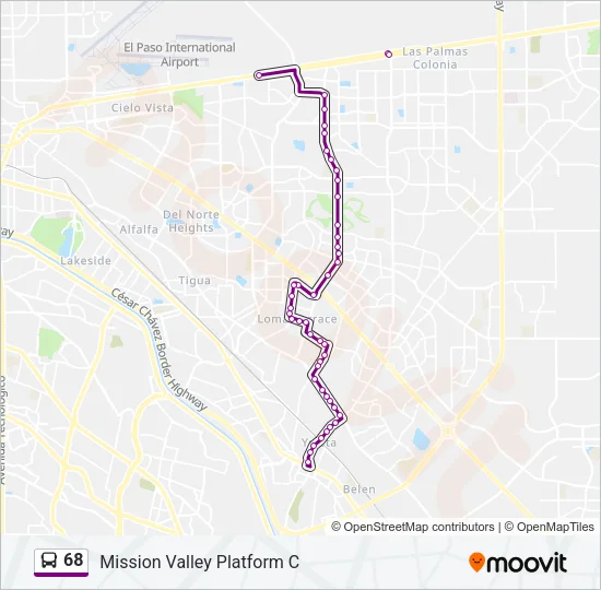 68 Bus Line Map