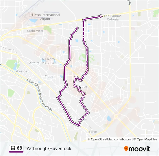 68 Bus Line Map