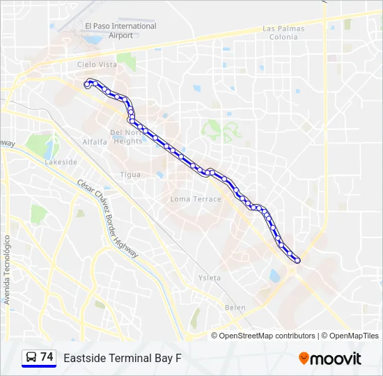74 Bus Line Map