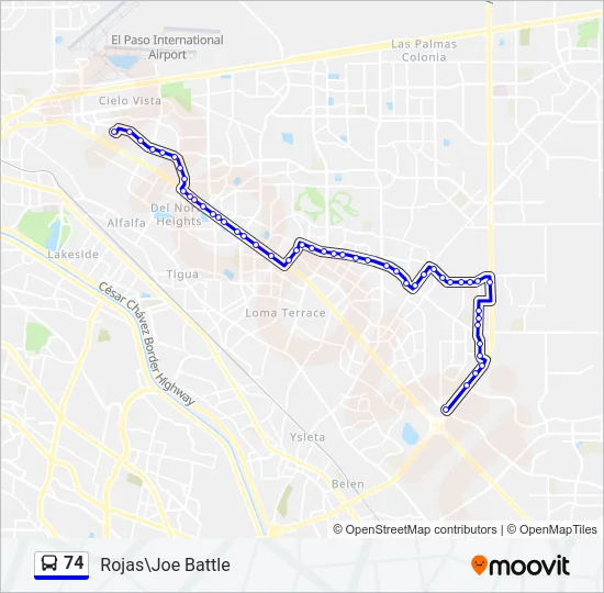 74 Bus Line Map