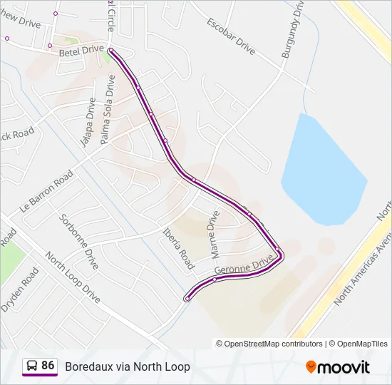 86 Bus Line Map