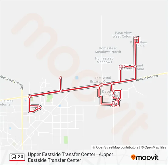 20 Bus Line Map
