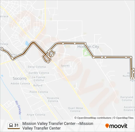 31 Bus Line Map
