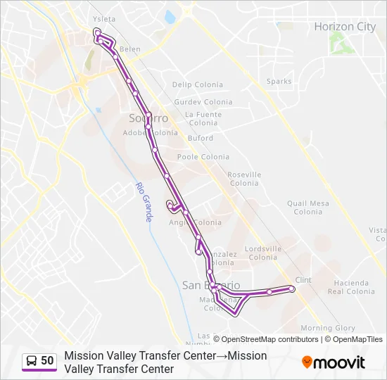 50 Bus Line Map