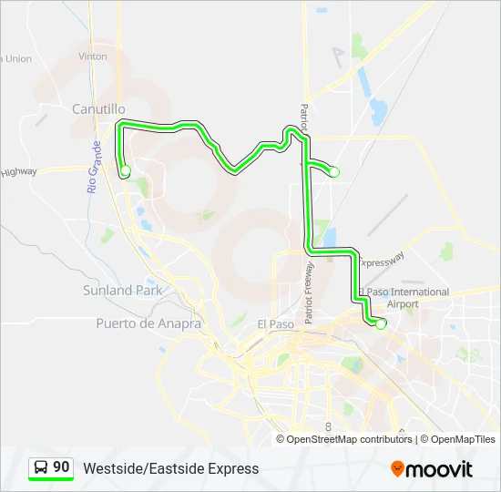 90 Bus Line Map