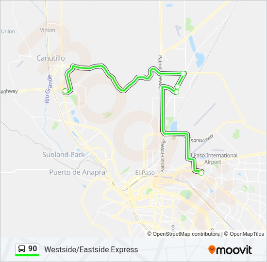 90 bus Line Map