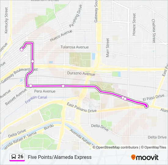 26 Bus Line Map