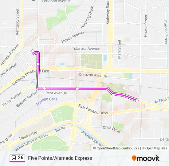 26 Bus Line Map