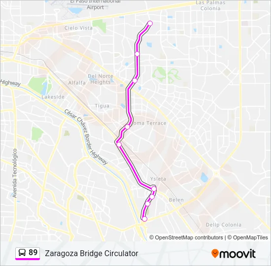 89 Bus Line Map
