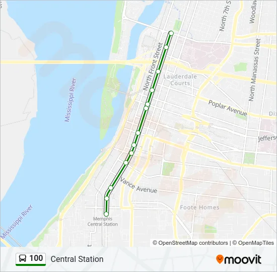 100 Bus Line Map