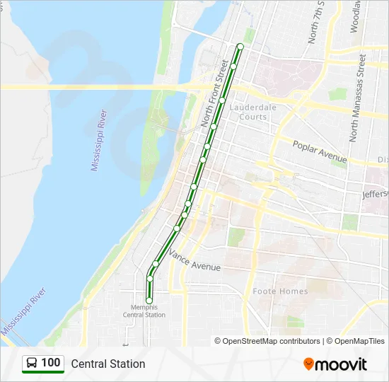 100 Bus Line Map