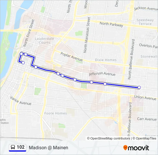 102 Bus Line Map