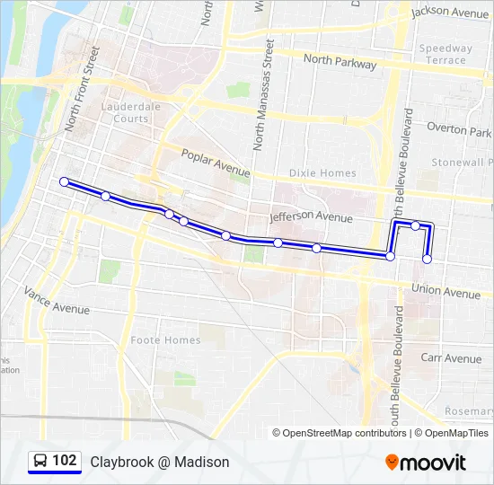 102 Bus Line Map