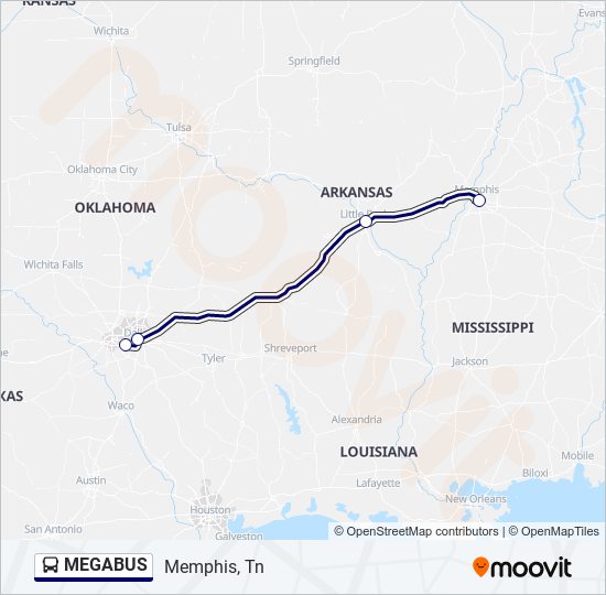 Ruta megabus horarios, paradas y mapas Memphis, Tn (Actualizado)