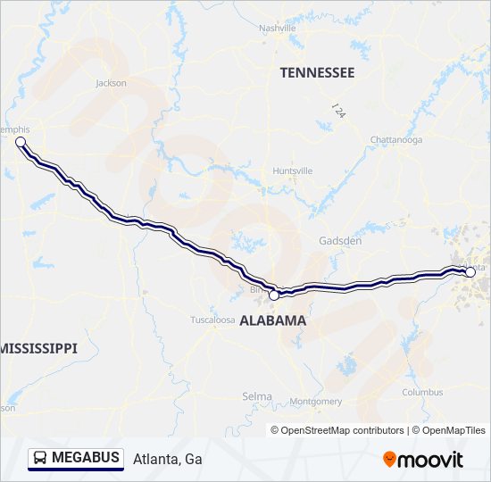 MEGABUS Bus Line Map