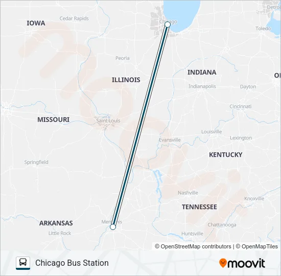 GREYHOUND US0125 Bus Line Map