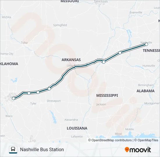 GREYHOUND US0135 Bus Line Map