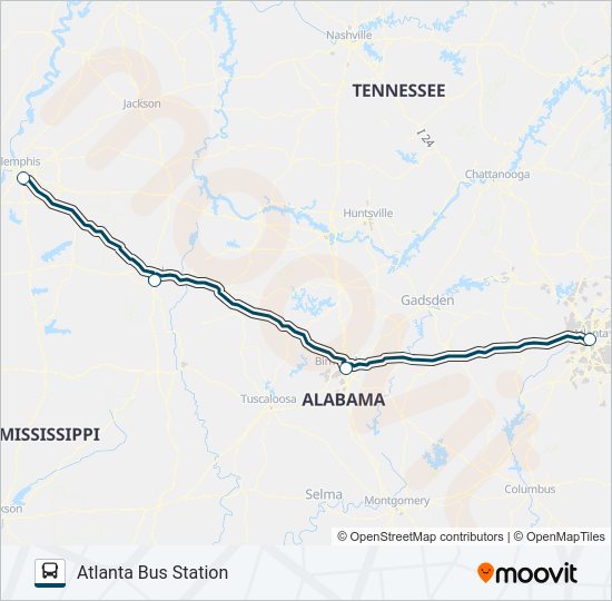 GREYHOUND US0610 Bus Line Map